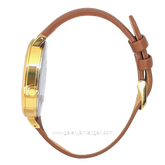 ELLE EL002-1G02L05 Brown Dial White Leather Strap